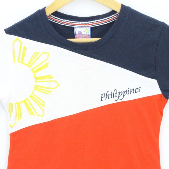 My Philippines T-Shirt Women's Casual Multicolor Flag Colorblock New Size Small - Picture 4 of 8